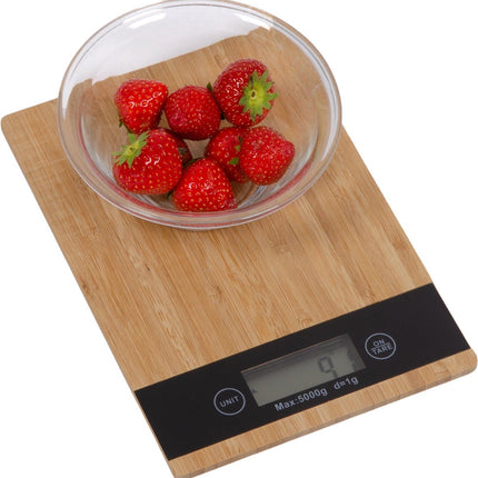 Balance de cuisine numérique en bambou max 5 kg - Balance de précision