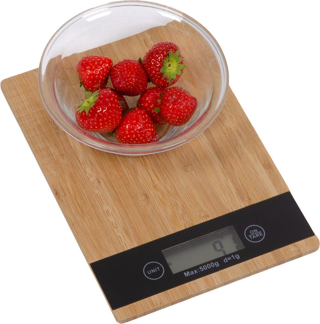 Balance de cuisine numérique en bambou max 5 kg - Balance de précision
