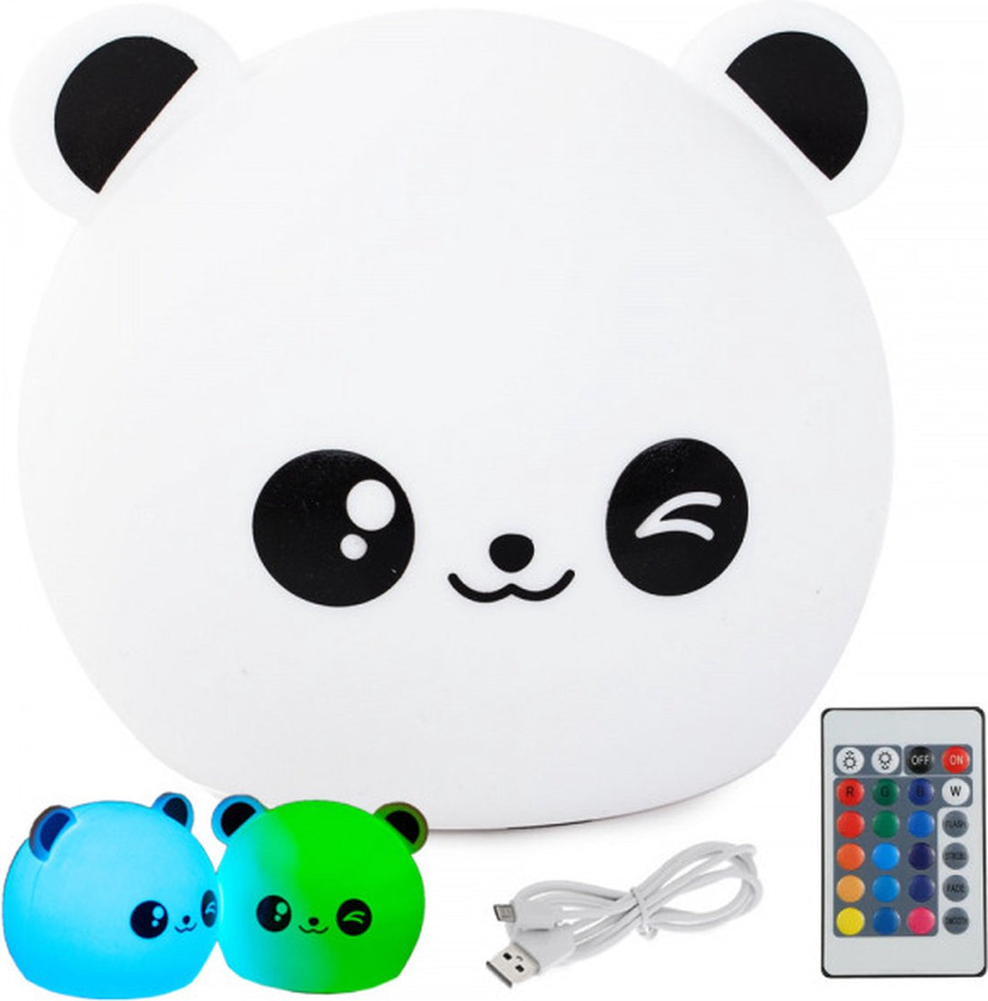 Panda nachtlampje voor kinderen – oplaadbaar kinderlampje met 8 kleuren
