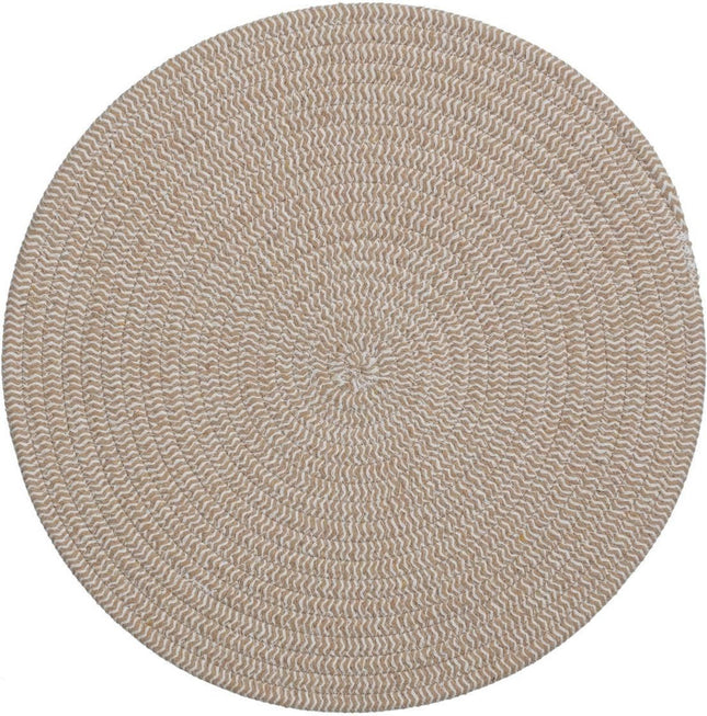 Set de table rond - taupe - coton - 38 cm - Sets de table pour petit-déjeuner/déjeuner/dîner