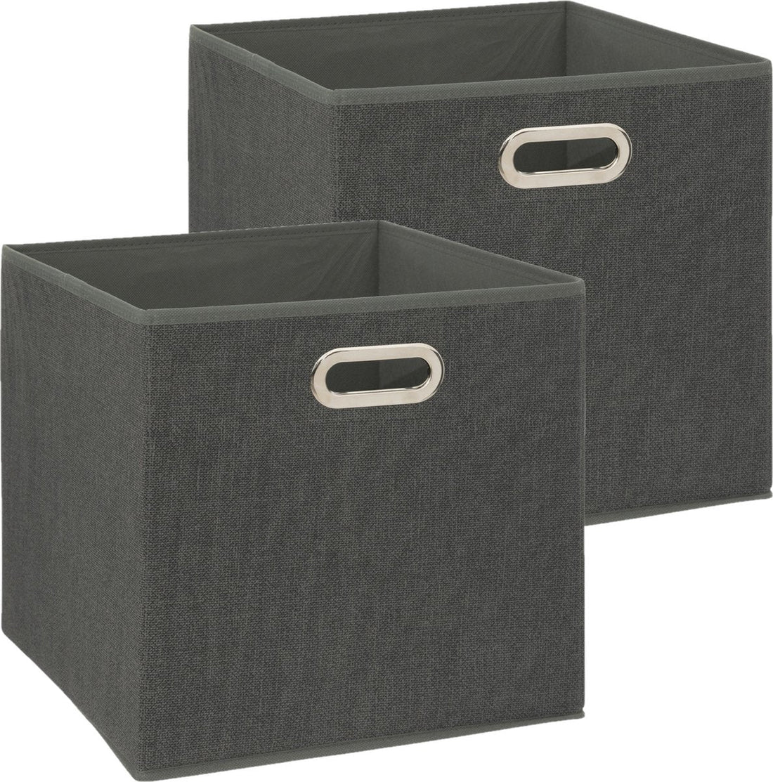 5Five Opbergmand / kastmandje - 2x - Donkergrijs - 31 x 31 x 31 cm - 29 liter - Vakkenkast manden - Stof met versterkte bodem - Opvouwbaar