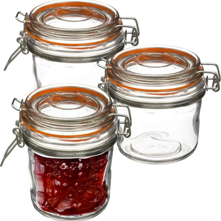 Secret de Gourmet Bocaux de conserve/pot de stockage - lot de 6 - 330 ml - verre avec fermeture à étrier - bocal Le Parfait