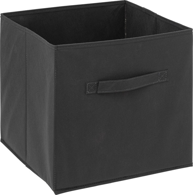 5Five Panier de rangement/panier de placard - Gris foncé - 31 x 31 x 31 cm - 29 litres - Paniers pour étagère - Tissu avec fond renforcé - Pliable