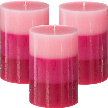 Atmosphera Bougie parfumée Nina - Lot de 3 - Framboise - 45 heures de combustion - 7 x 10 cm