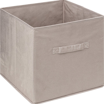 5Five Panier de rangement/panier de meuble - Beige - 31 x 31 x 31 cm - 29 litres - Paniers pour étagère cubique - Tissu avec fond renforcé - Pliable