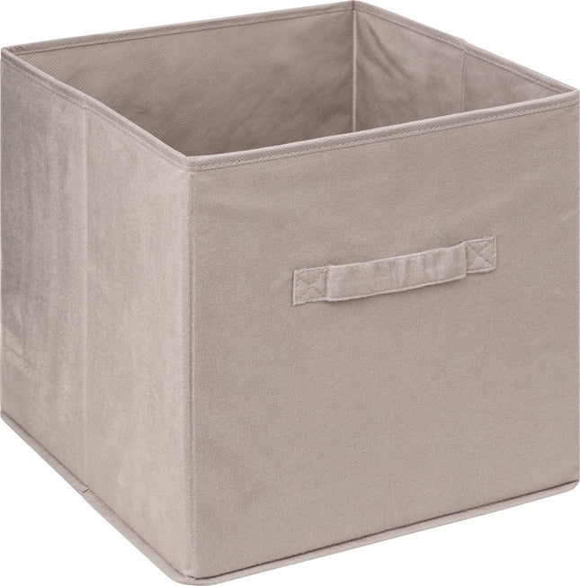 5Five Panier de rangement/panier de meuble - Beige - 31 x 31 x 31 cm - 29 litres - Paniers pour étagère cubique - Tissu avec fond renforcé - Pliable