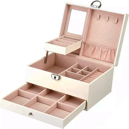 Sieraden Organizer met Spiegel - Luxe Opbergdoos