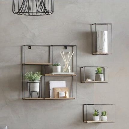 Atmosphera Wandplanken set van 4 - wandrek - wandbox - grote set wandrekjes