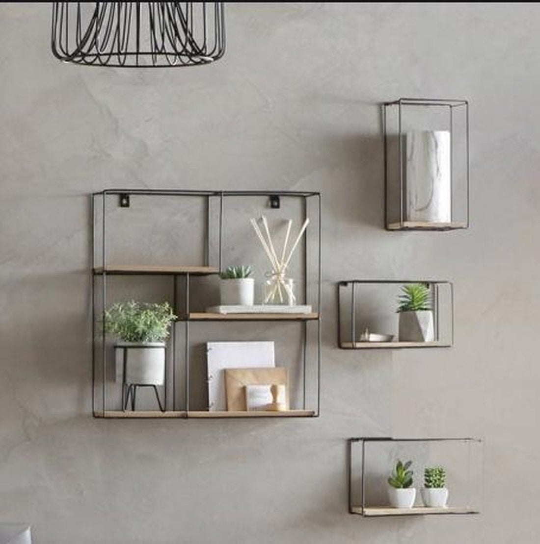 Atmosphera Wandplanken set van 4 - wandrek - wandbox - grote set wandrekjes