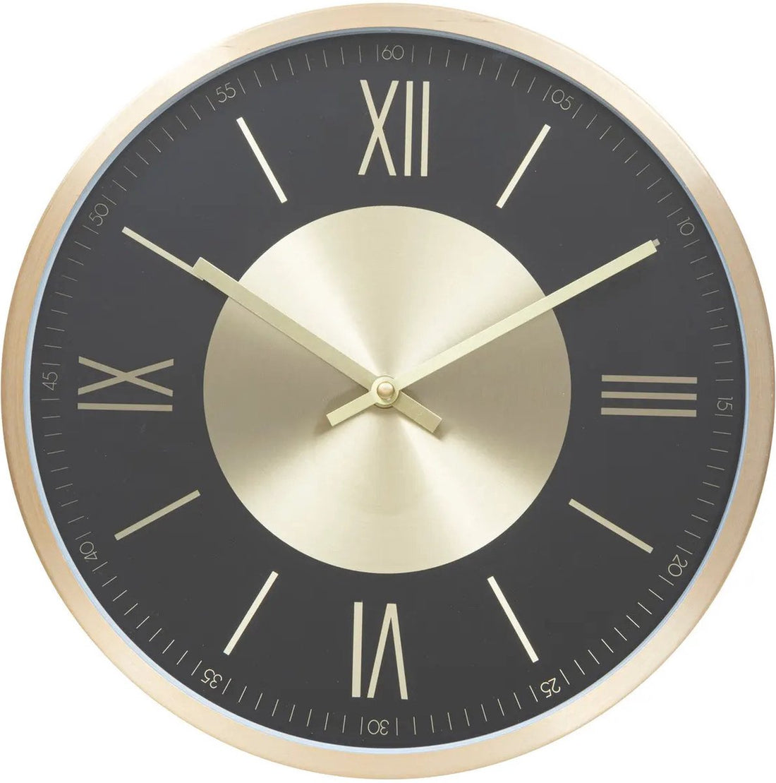 Atmosphera Wanduhr Roma Infinity - Vintage-Metall - Ø 30 cm - Metall / Kunststoff - Schwarz / Gold - Luxusuhren