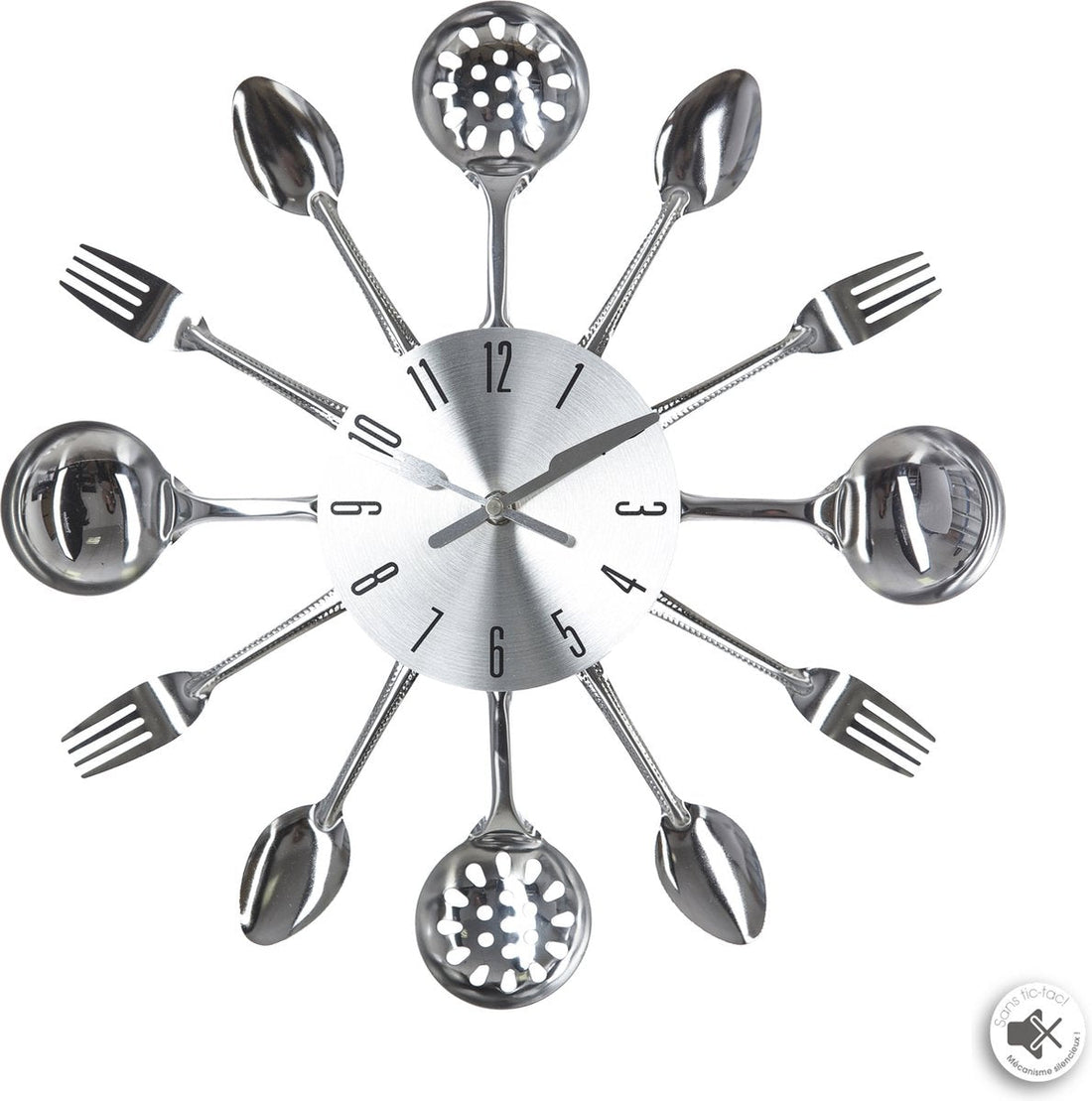Atmosphera Metal Cutlery Wall Clock - Clock - D38 cm - Movement