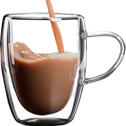 Verres à Double Paroi - Lot de 6 - Verres Thermiques 350ML pour Latte Macchiato