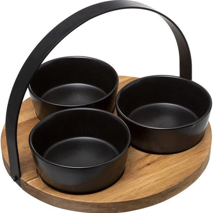 Service à amuse-bouches Secret de Gourmet Noir Céramique 4 Pièces (Ø 21 cm)