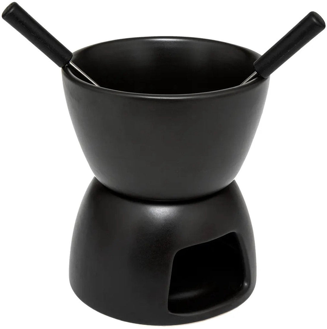 Secret de Gourmet chocolate or cheese fondue - with 2 forks - black - ceramic - for 2 people