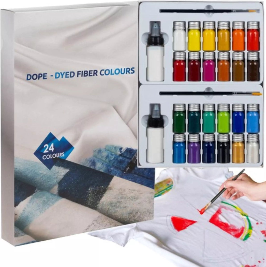 Maaleo Fabric Paint Set - 24 Colors for Creative Textile Work