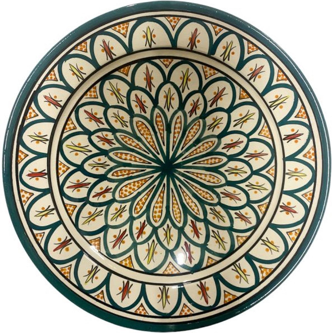 Marokkanische Schale | Grün | 35 cm | Fröhliche Farben | Handgefertigt