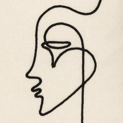 Housse de coussin visage blanc et noir 40 x 40 cm