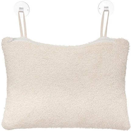 5Five Coussin de Bain - Housse amovible lavable en machine et 2 ventouses - 33x23x11cm - Beige