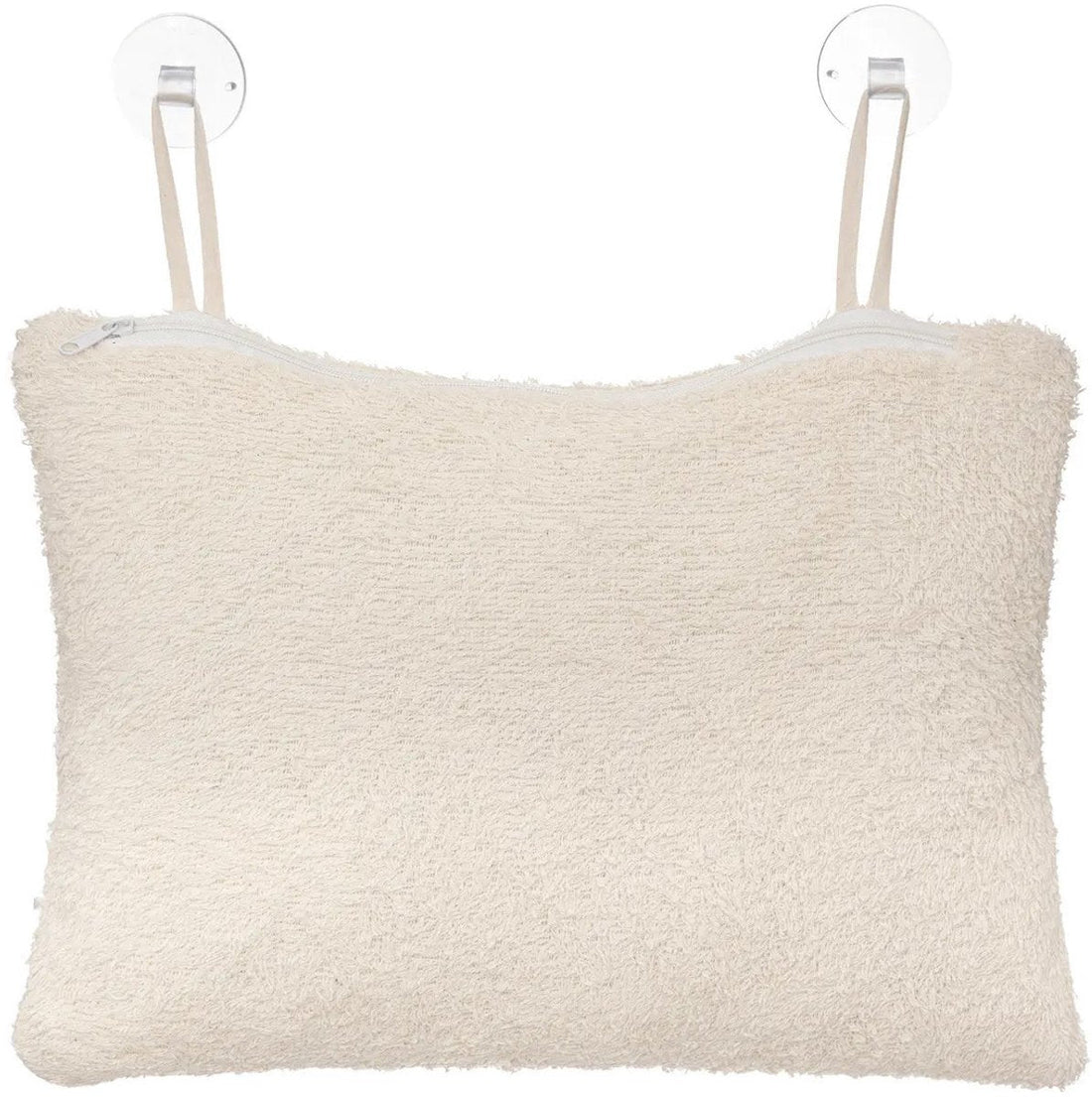 5Five Badkussen - Afneembare en machine wasbare hoes en 2 zuignappen - 33 x 23 x 11 cm - Beige