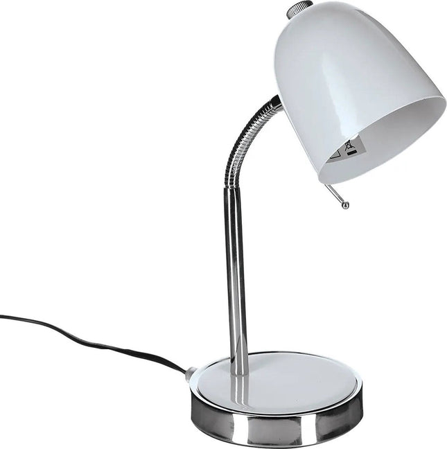 Atmosphera Lampe à poser/Lampe de bureau Design Light - métal - blanc/argenté - H35 cm - Lampe de lecture