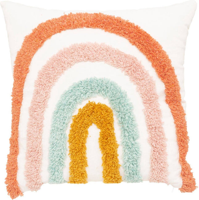 Atmosphera Kids Coussin décoratif Arc-en-ciel Tufte - 38x38cm - Multicolore