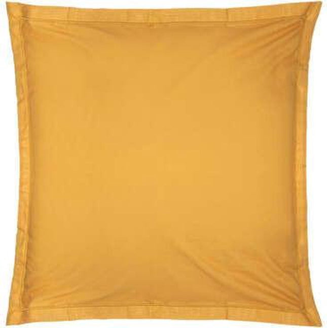 Housse de coussin - Housse de coussin décoratif - Housse d'oreiller - Atmosphera Créateur d'intérieur - 100% coton - Jaune ocre - Carrés 63x63cm