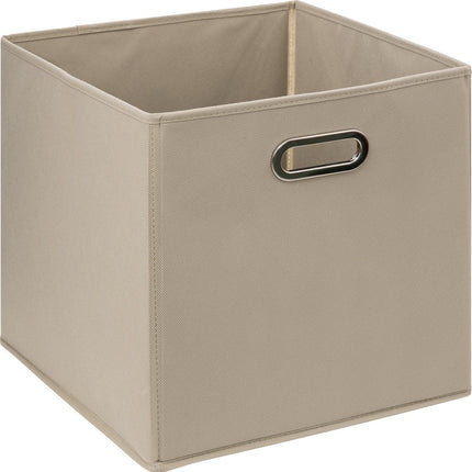 5Five Panier de rangement/panier de meuble - Taupe - 31 x 31 x 31 cm - 29 litres - Paniers pour étagères - Tissu avec fond renforcé - Pliable