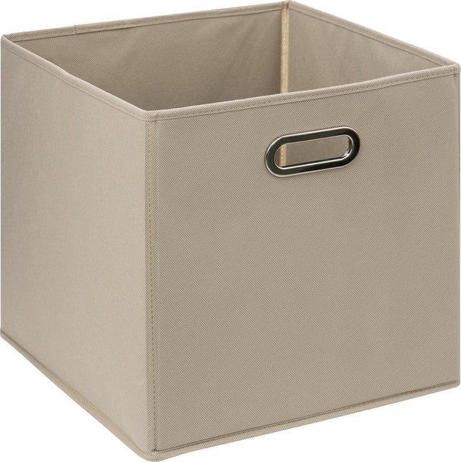 5Five Panier de rangement/panier de meuble - Taupe - 31 x 31 x 31 cm - 29 litres - Paniers pour étagères - Tissu avec fond renforcé - Pliable