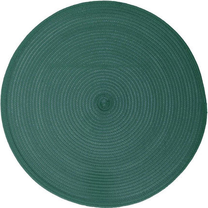 Secret de Gourmet set de table rond - vert émeraude - plastique tressé - Diamètre 38 cm - Sets de table
