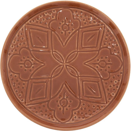 Assiette à dessert Sienna en terre cuite 20 cm - Assiette en faïence avec imprimé floral - Petite assiette - Assiette à gâteau