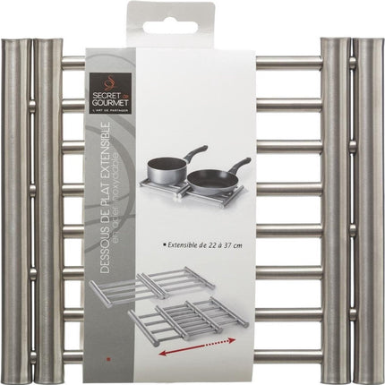 5Five Dessous de plat extensible/réglable - Inox - 22,5 x 20 cm - Dessous de plat