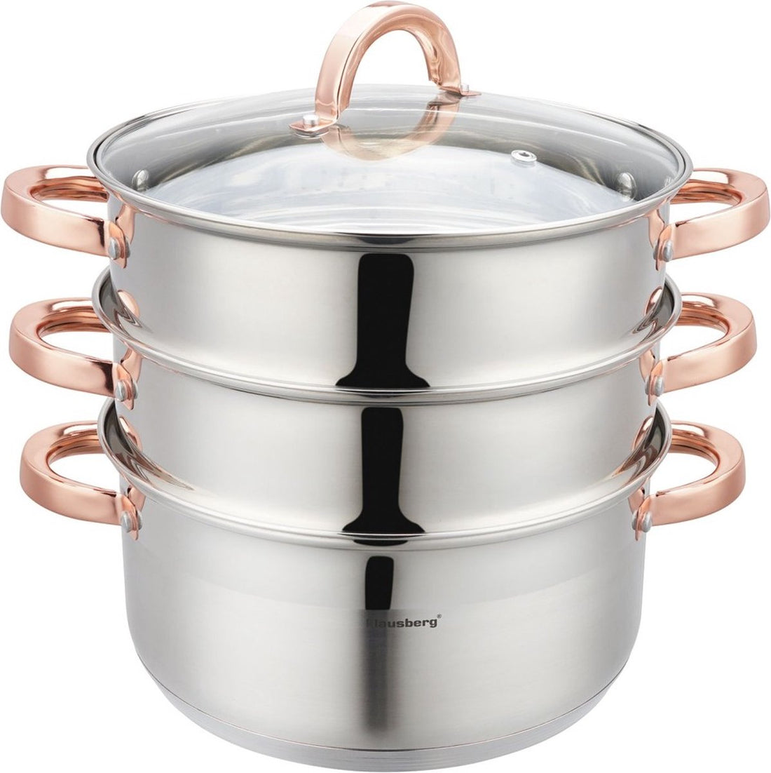 Klausberg 7735 - steamer - 4-piece - 24 cm - 5 litres - stainless steel - all heat sources