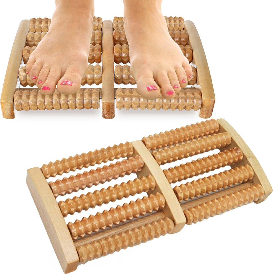 Traditionele Houten voetmassage roller - Voet massage - Reflexologie - Voetroller