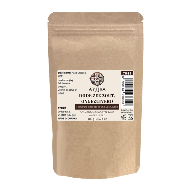 AYTiRA Dode Zee Zout Ongezuiverd – 100% Puur – Scrub & Badzout – 100g