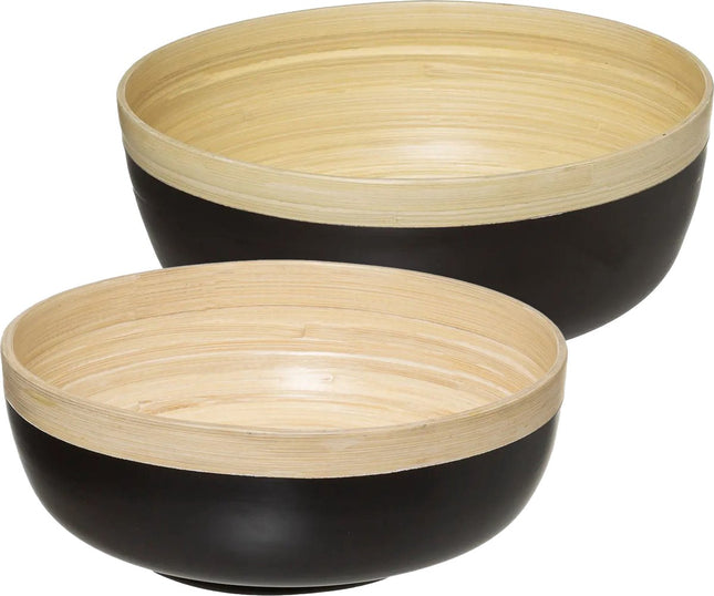 5Five - saladiers/plats de service - 2 pièces - noir - bambou - rond