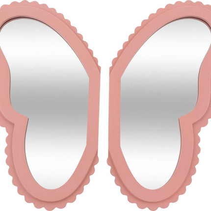 Miroir Papillon Atmosphera Kids - Lot de 2 - 37x37 cm - Rose