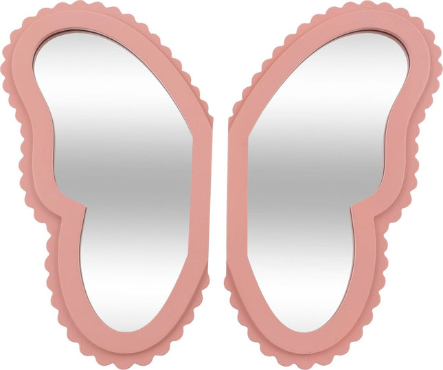 Miroir Papillon Atmosphera Kids - Lot de 2 - 37x37 cm - Rose