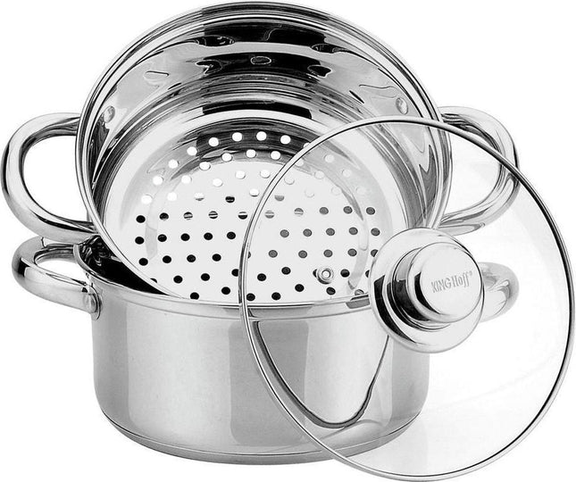 Kinghoff 3318 cuiseur vapeur - Ø24 cm - acier inoxydable - tous feux