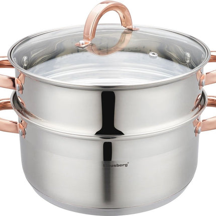 Klausberg 7734 - cuit-vapeur - 3 pièces - 24 cm - 5 litres - inox - tous feux
