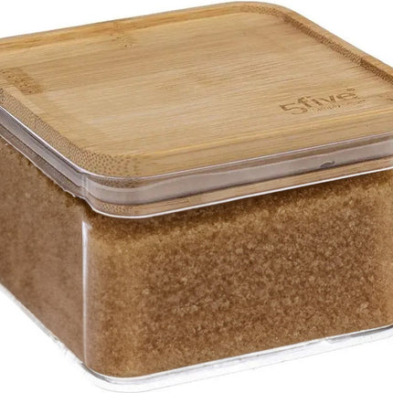 5Five - Pot de rangement de cuisine - Berlino - plastique/bambou - 500 ml