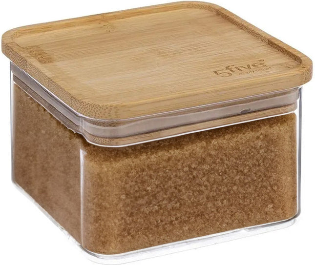 5Five - Pot de rangement de cuisine - Berlino - plastique/bambou - 500 ml