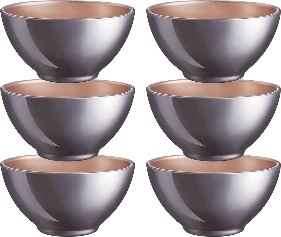 Luminarc bowls / soup bowls / dessert bowls / breakfast bowls - 6x - Glass - D13 x 6 cm - lilac purple