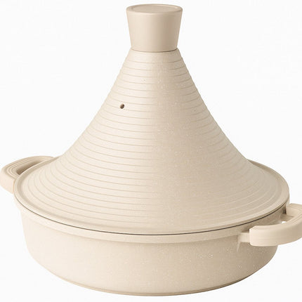 Tajine Marrakech - Tajine en aluminium de luxe à induction | Taupe | Convient pour 4-8 personnes