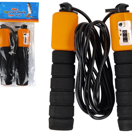 Corde à Sauter avec Compteur de Sauts - Corde à Sauter Fitness Réglable 280 cm - Noir et Orange - Pour Cardio, Brûlage de Graisses et Condition Physique - Corde à Sauter avec Compteur - Compteur de Sauts