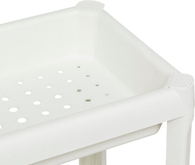 5Five étagère de rangement salle de bain - plastique - blanc - 37 x 22 x 100 cm - organisateur à 4 niveaux - étagère salle de bain