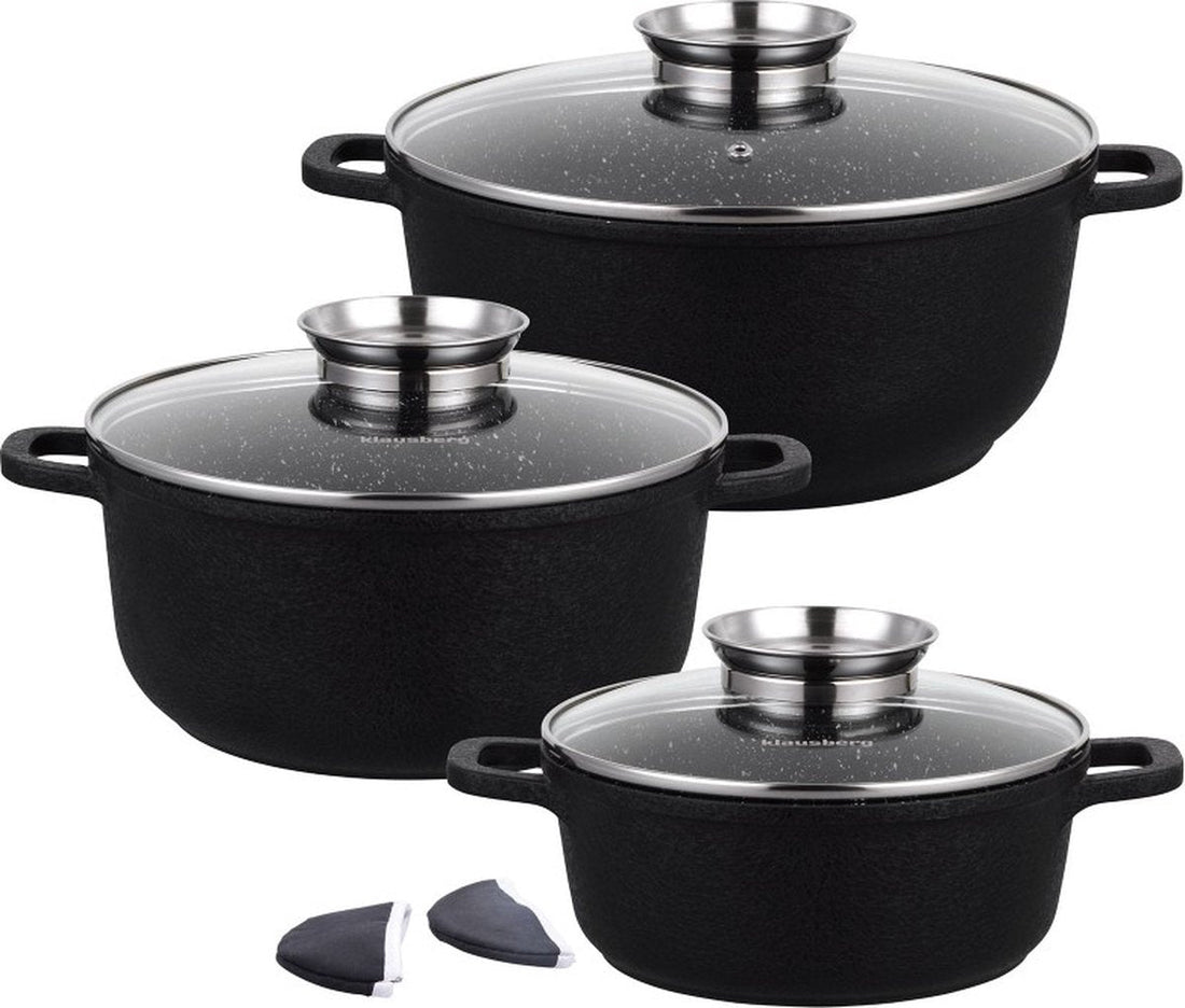 Klausberg 7359 pannenset van gesmeed aluminium – 3 kookpannen met deksel
