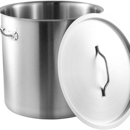 KINGHoff Faitout 35 cm Ø, 33 Litres - Cocotte en Inox à Fond Épais Compatible Induction - Casserole Professionnelle pour Grandes Quantités - Tous Feux