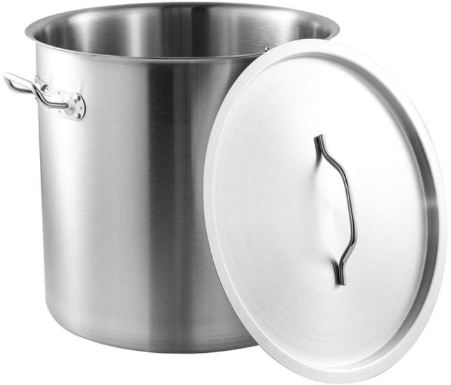 KINGHoff Faitout 35 cm Ø, 33 Litres - Cocotte en Inox à Fond Épais Compatible Induction - Casserole Professionnelle pour Grandes Quantités - Tous Feux
