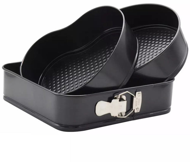 Klausberg Bakvormen Set - 3 Delig - Anti-Aanbaklaag - Vierkant, Hartvormig, Rond - Model KB7184