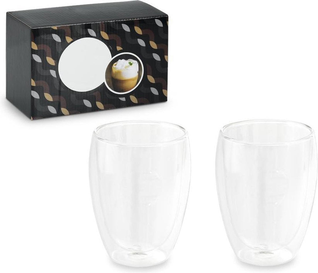 Set of 10x double-walled tea/coffee glasses 350 ml transparent - Cappuccino / Macchiato glasses 19.5 x 12.5 x 9.5 cm